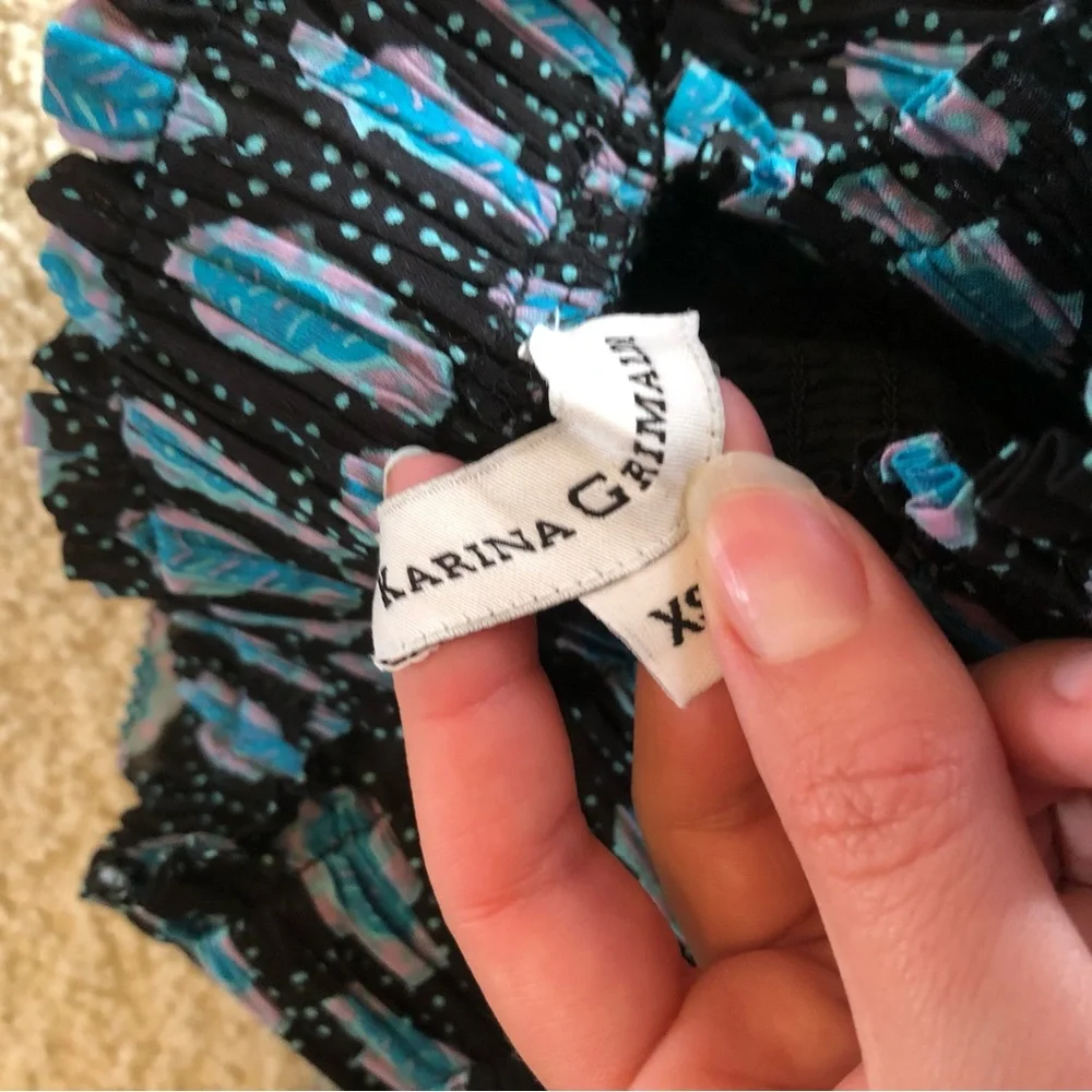Karina Grimaldi smocked tiered ruffle skirt cotton made in india